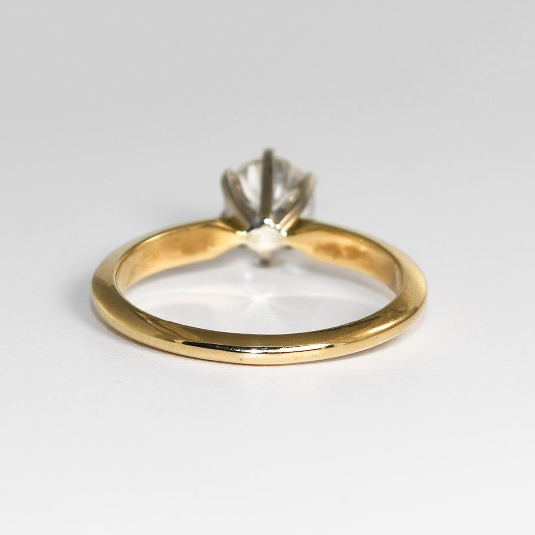 14 Karat Gelbgold Diamant Solitär Verlobungsring 1,00 Karat im Zustand „Hervorragend“ im Angebot in Laguna Beach, CA
