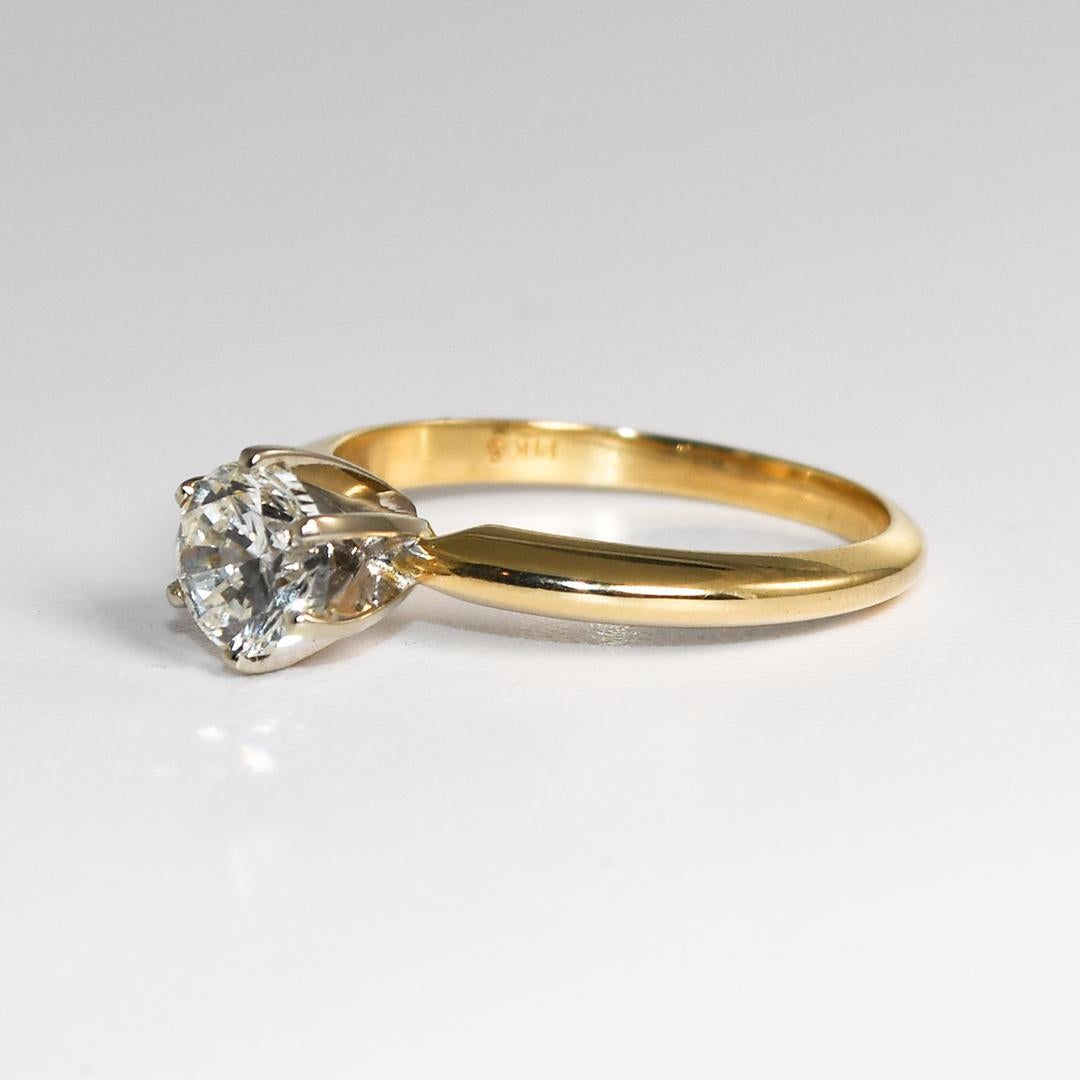 14 Karat Gelbgold Diamant Solitär Verlobungsring 1,00 Karat im Angebot 1