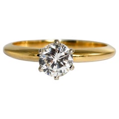 14K Yellow Gold Diamond Solitaire Engagement Ring 1.00ct