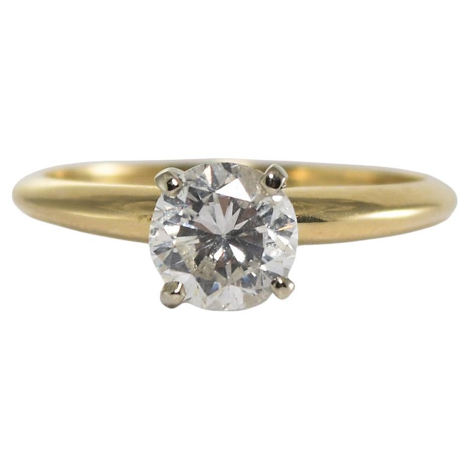 Anillo de compromiso solitario de diamantes en oro amarillo de 14 quilates 1,20 ct