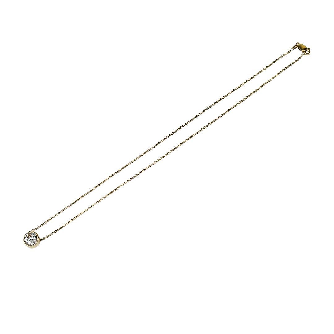 da uomo o donna Collana con solitario di diamanti in oro giallo 14K, GIA 3,09ct in vendita