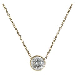 Collana con solitario di diamanti in oro giallo 14K, GIA 3,09ct