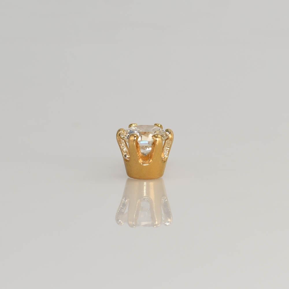 14K Yellow Gold Diamond Solitaire Pendant, 0.44ct In Excellent Condition For Sale In Laguna Beach, CA