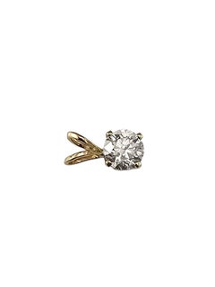 14K Yellow Gold Diamond Solitaire Pendant #23884