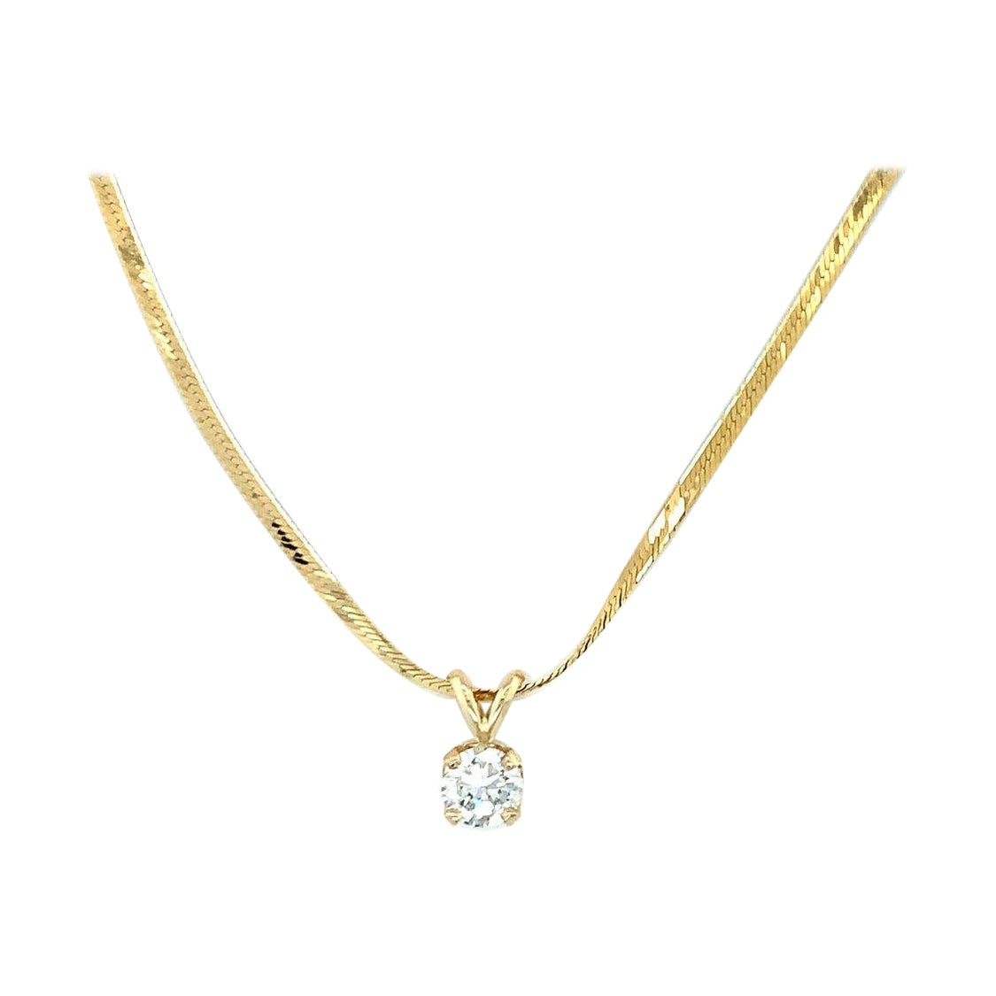 14 Karat Gelbgold Diamant Solitär-Anhänger
