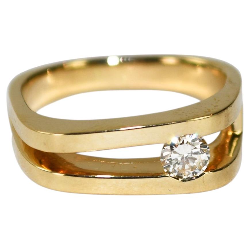 14K Gelbgold Diamant Solitär Ring 0,33ct
