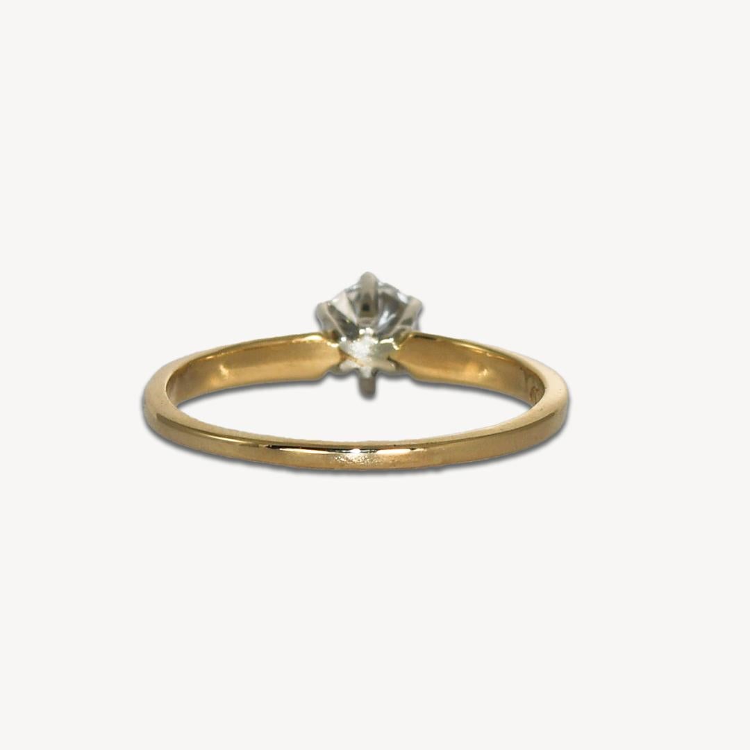 14K Yellow Gold Diamond Solitaire Ring 0.35ct In Excellent Condition For Sale In Laguna Beach, CA