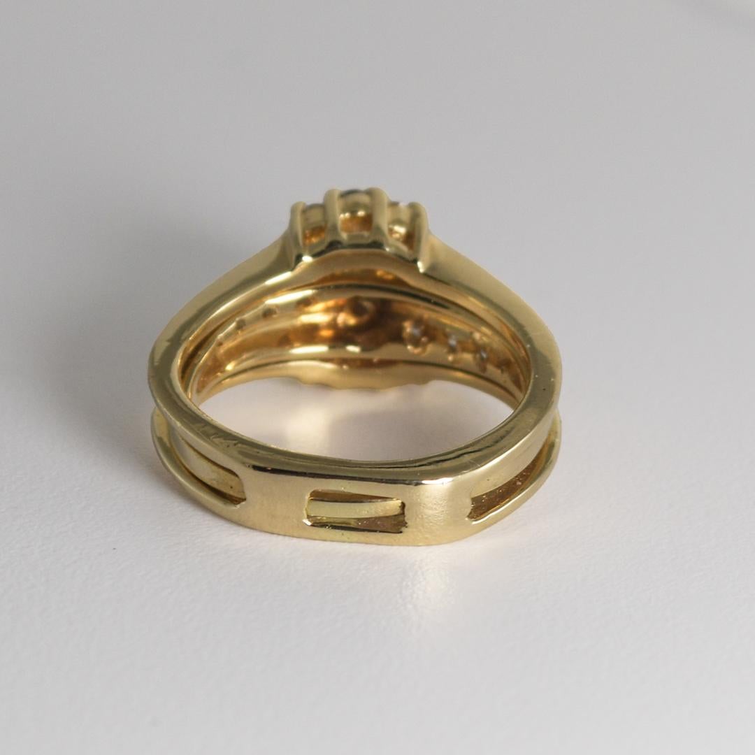 Bague solitaire en or jaune 14 carats avec diamants 0,60 carat Excellent état - En vente à Laguna Beach, CA