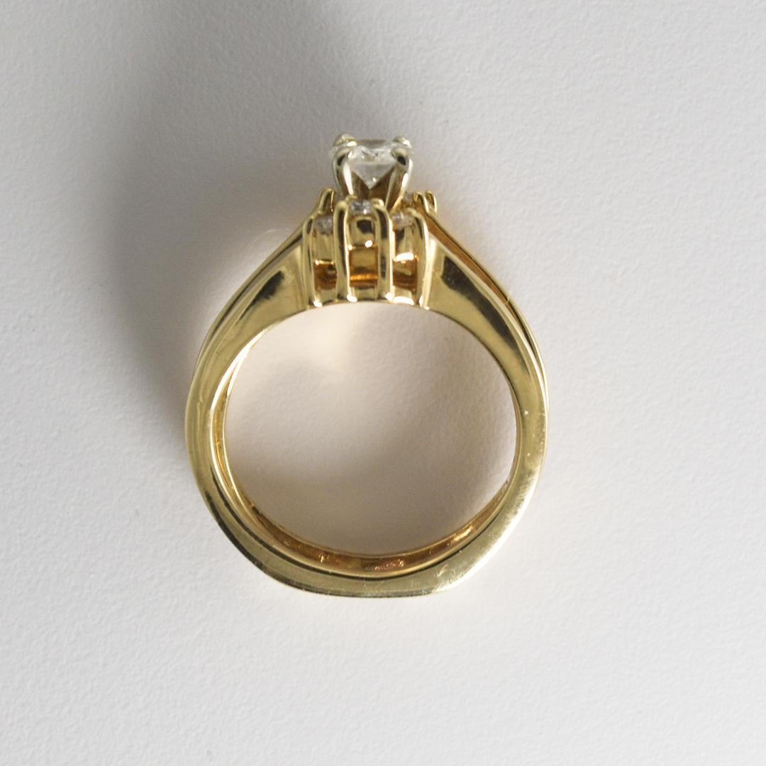 Bague solitaire en or jaune 14 carats avec diamants 0,60 carat en vente 2