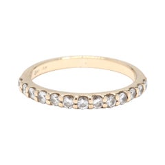 14K Yellow Gold & Diamond Stackable Wedding Band Ring