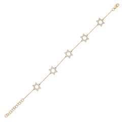 14K Yellow Gold Diamond Star Bracelet