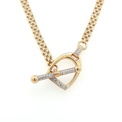 Collar de Estribo de Oro Amarillo de 14k y Diamantes