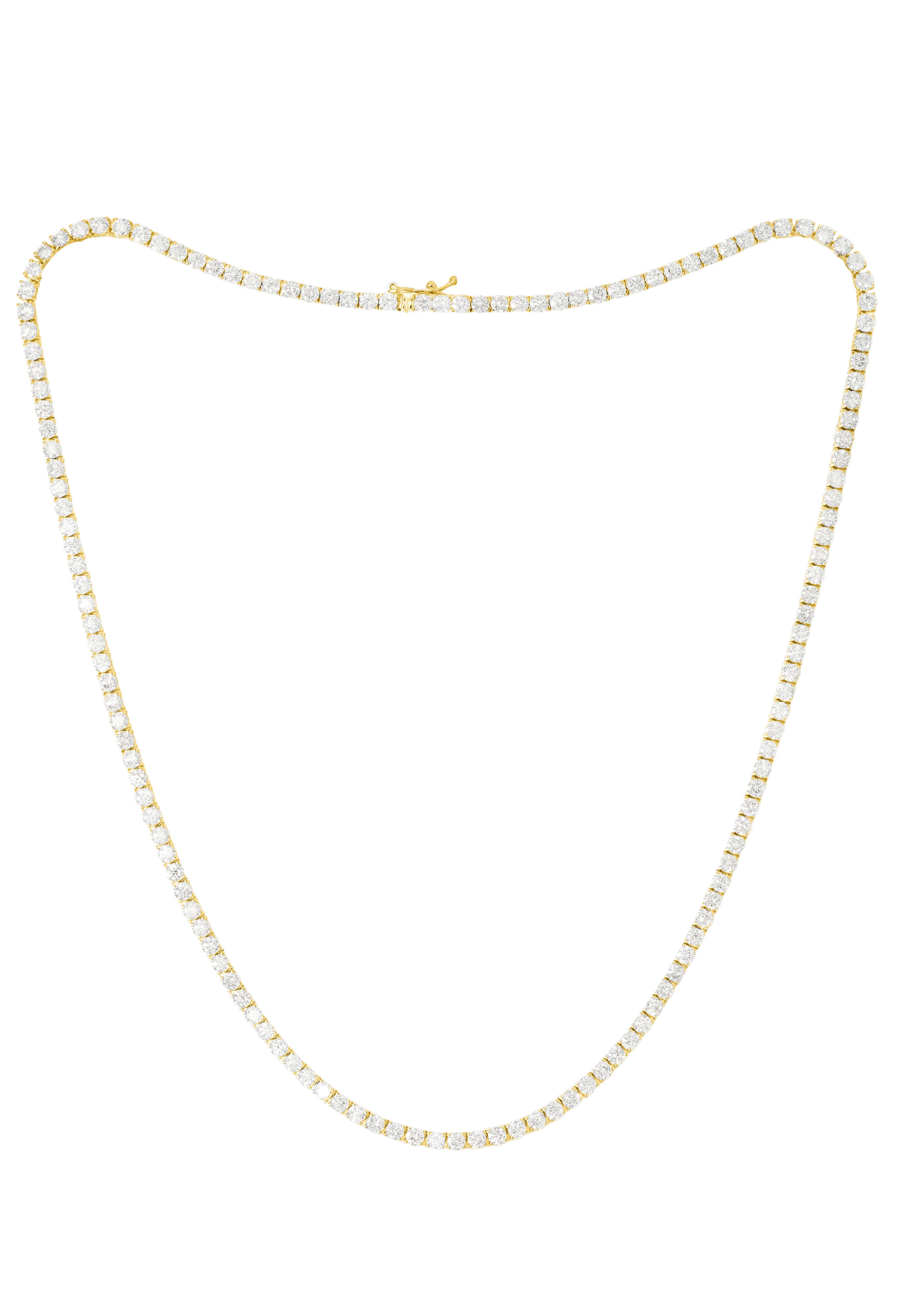 14K Yellow Gold Diamond Straight Line Tennis Necklace Features 12.25Cts of Diamonds, 144St. Diana M. is a leading supplier of top-quality fine jewelry for over 35 years.
Diana M is one-stop shop for all your jewelry shopping, carrying line of