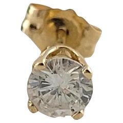 Vintage 14K Yellow Gold Diamond Stud #15899