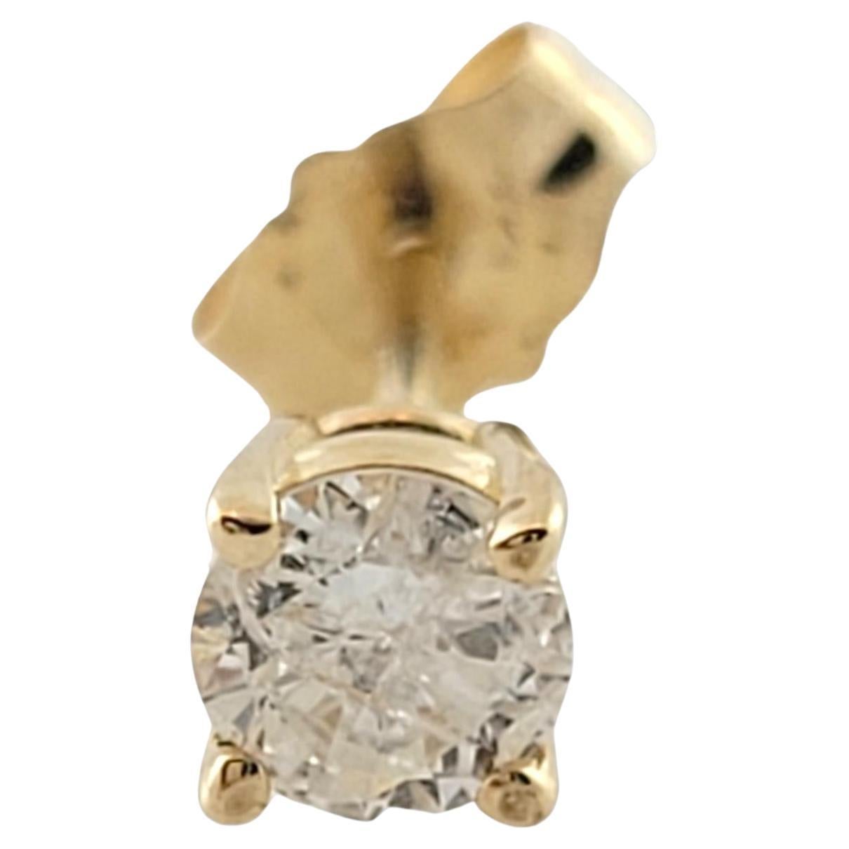 14K Yellow Gold Diamond Stud Earring #15895 For Sale