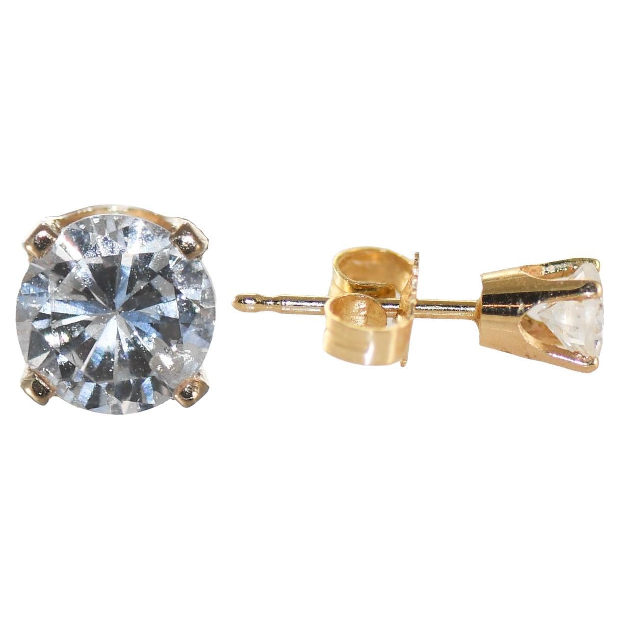 14K Yellow Gold Diamond Stud Earrings 0.45ct