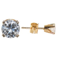 14K Yellow Gold Diamond Stud Earrings 0.45ct