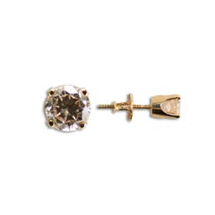 14K Yellow Gold Diamond Stud Earrings 0.56ct