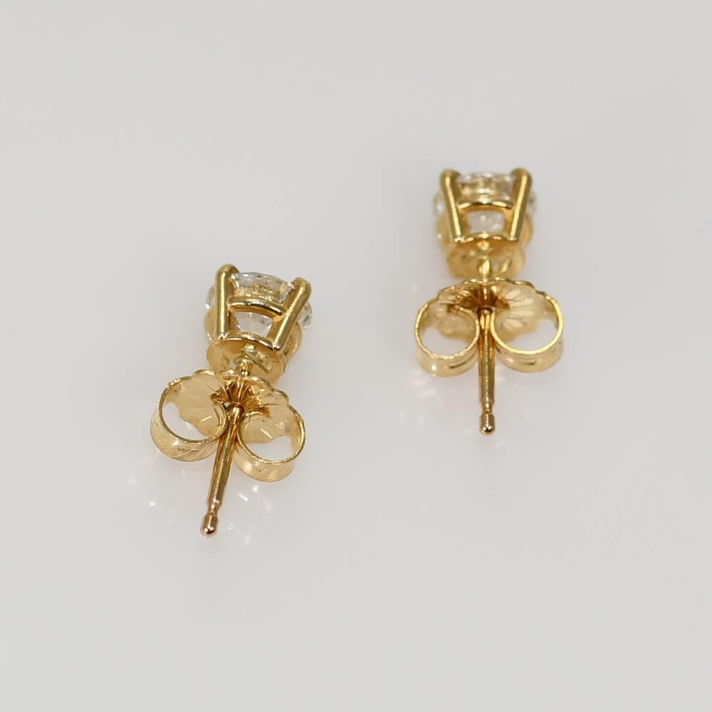 Orecchini con diamante in oro giallo 14K 0,80ct In condizioni ottime in vendita a Laguna Beach, CA
