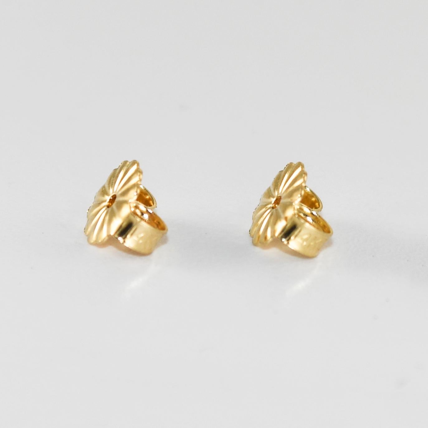 Boucles d'oreilles en or jaune 14K avec diamant 0.97ct Excellent état - En vente à Laguna Beach, CA