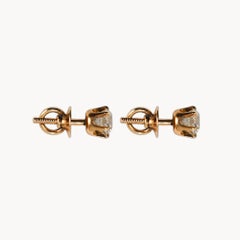 14K Yellow Gold Diamond Stud Earrings 1.00ct