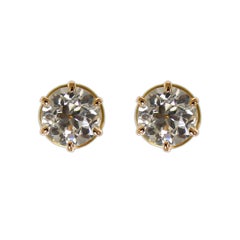 Clous d'oreilles en or jaune 14 carats avec diamants de 1,00 carat