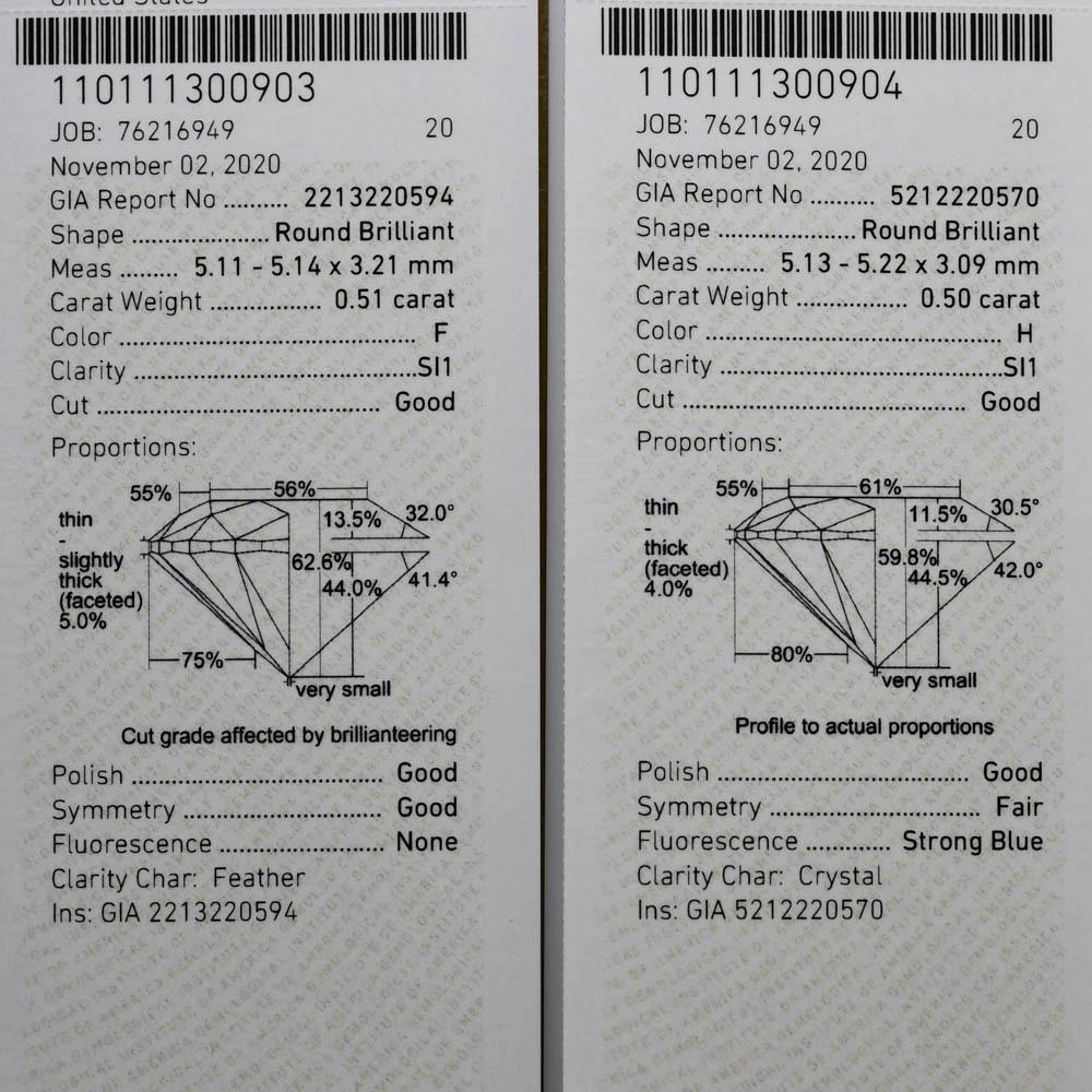 Taglio rotondo Orecchini con diamante in oro giallo 14K 1,01ct in vendita