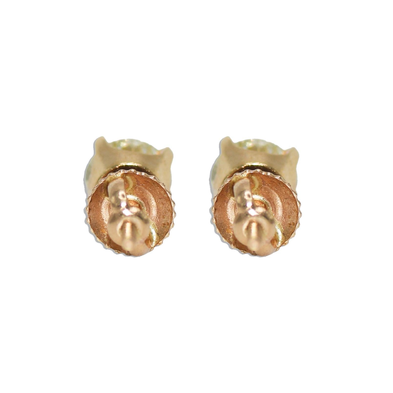 14K Yellow Gold Diamond Stud Earrings 1.50 carats In Excellent Condition For Sale In Laguna Beach, CA