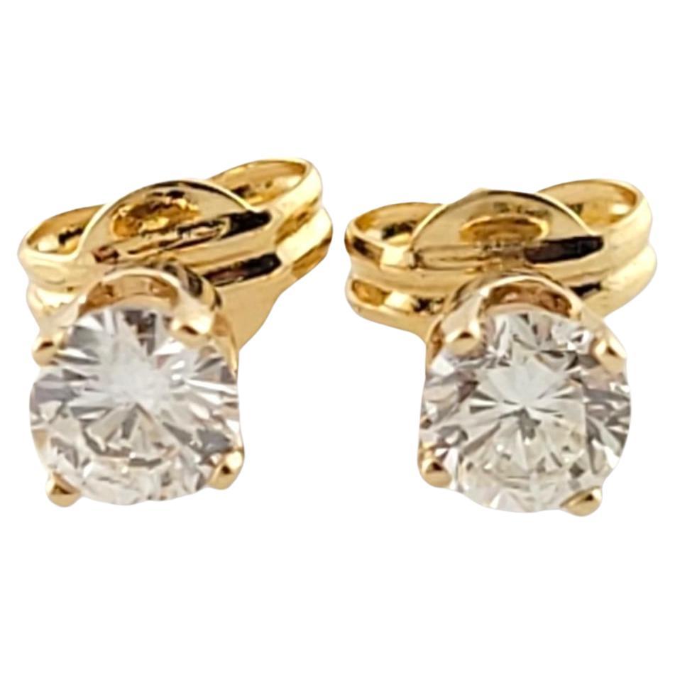 14K Yellow Gold Diamond Stud Earrings 16385 For Sale At 1stDibs