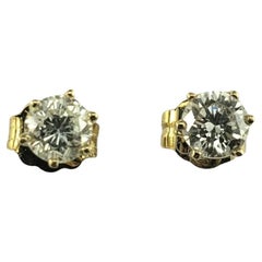 14K Yellow Gold Diamond Stud Earrings #16385