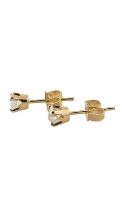 14K Yellow Gold Diamond Stud Earrings #16927
