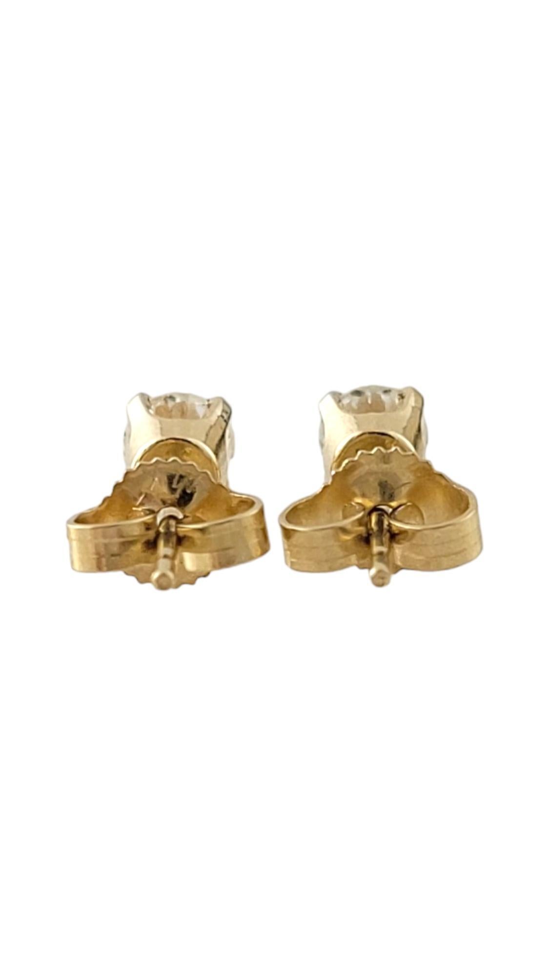 14K Yellow Gold Diamond Stud Earrings #16927 In Good Condition For Sale In Washington Depot, CT