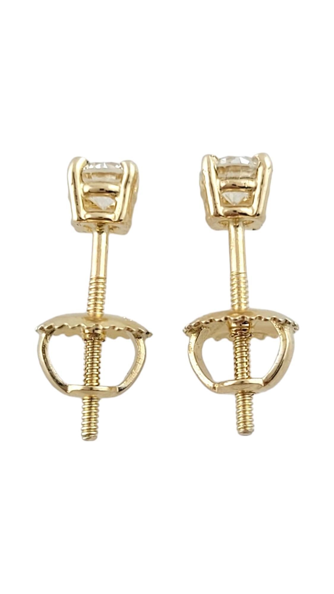 14K Yellow Gold Diamond Stud Earrings #18153 In Good Condition For Sale In Washington Depot, CT
