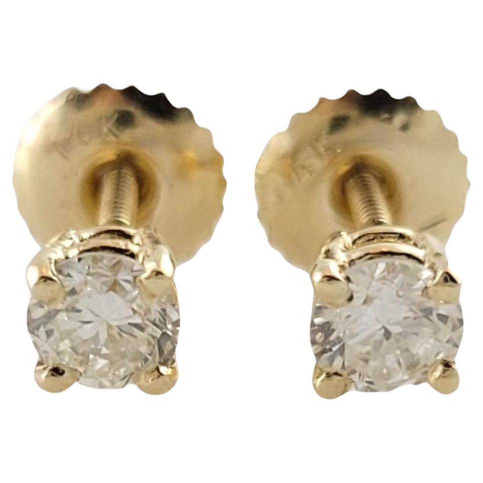 14K Yellow Gold Diamond Stud Earrings #18153