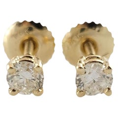 14K Yellow Gold Diamond Stud Earrings #18153