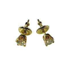14K Yellow Gold Diamond Stud Earrings #23025