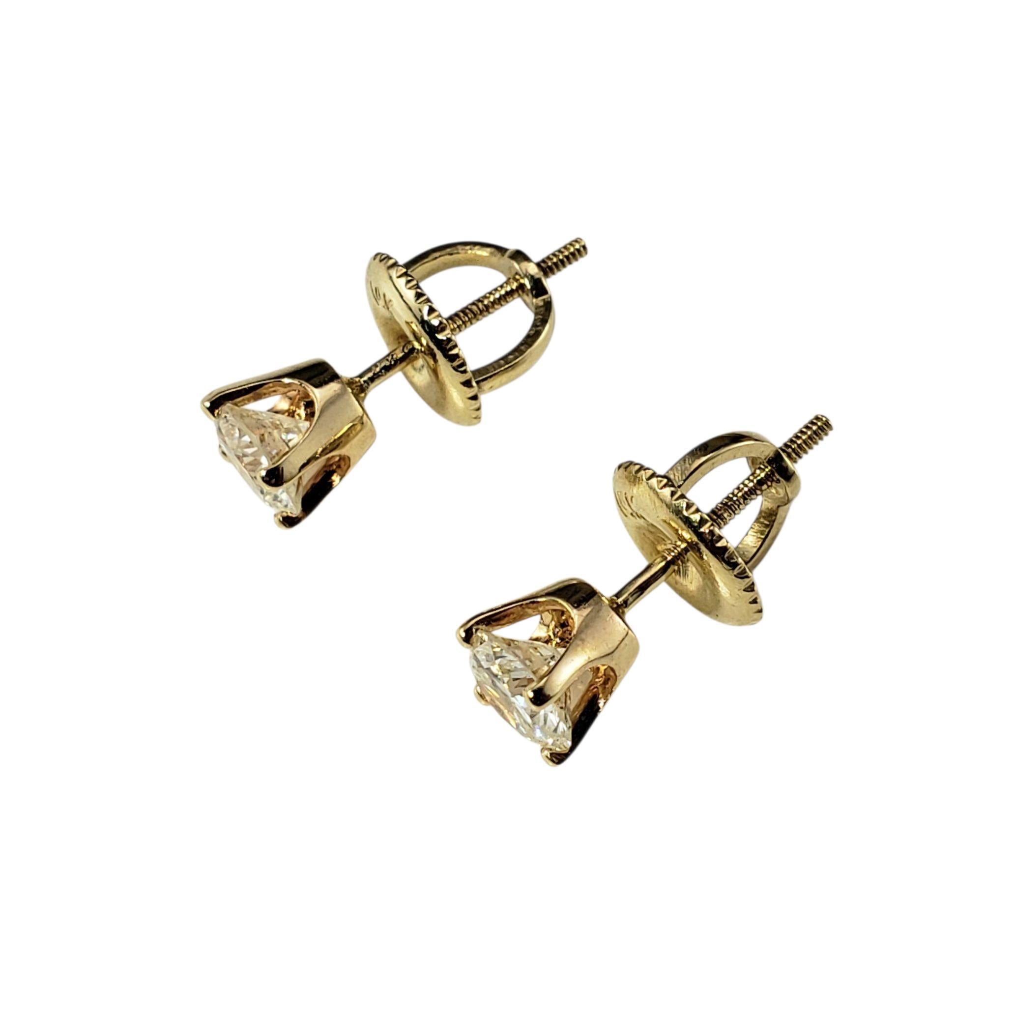Contemporain Boucles d'oreilles en or jaune 14K avec diamants #23025 en vente