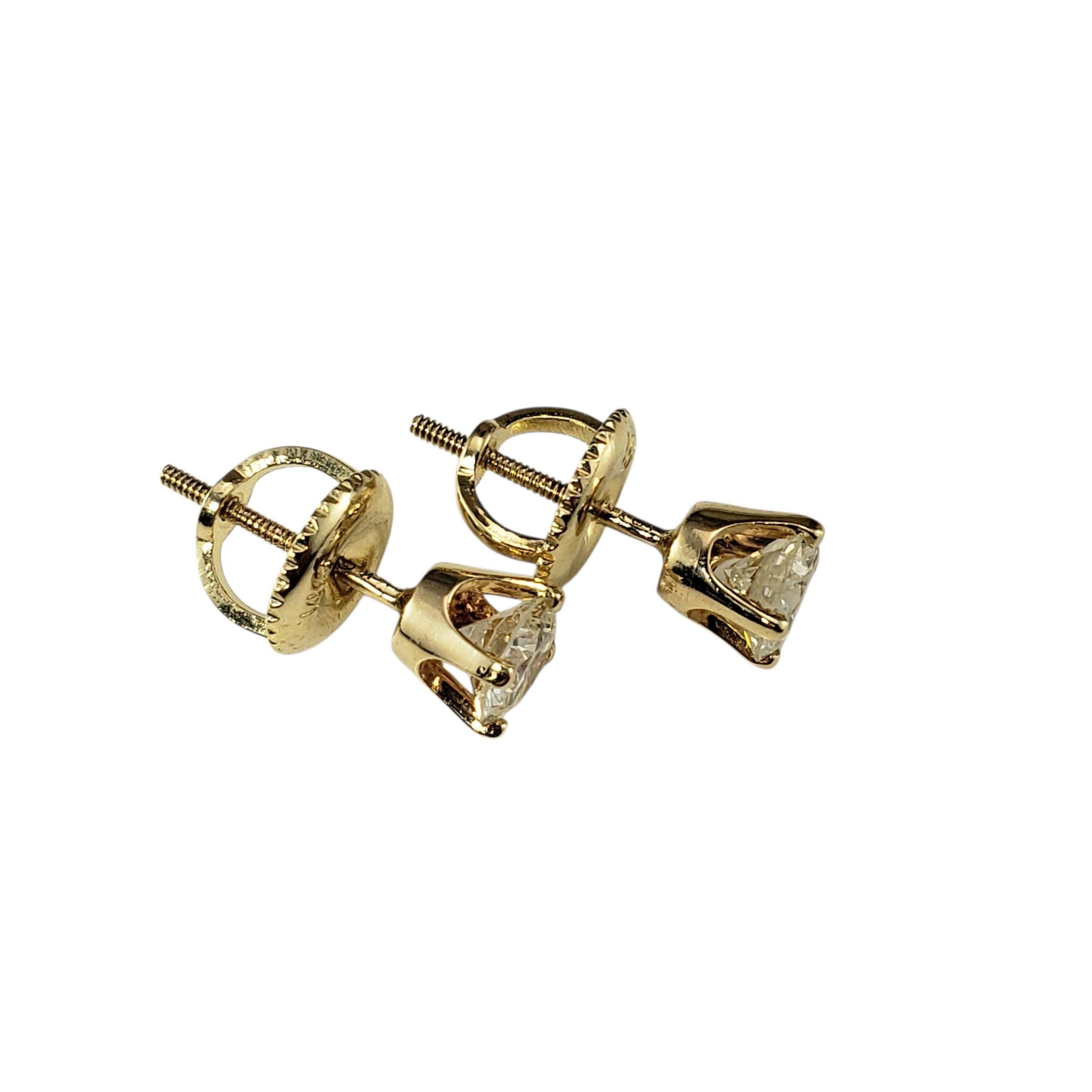 Taille brillant Boucles d'oreilles en or jaune 14K avec diamants #23025 en vente