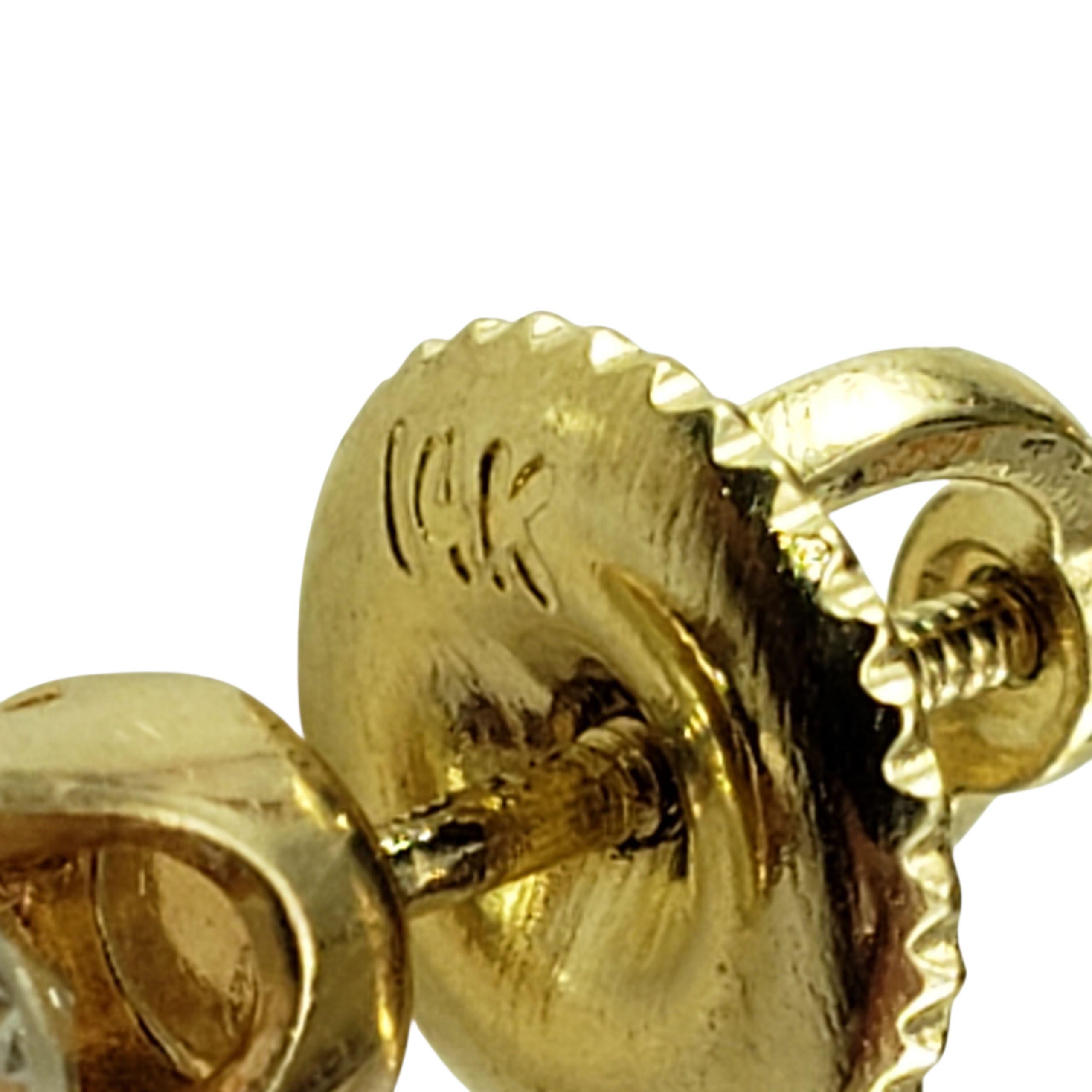 Boucles d'oreilles en or jaune 14K avec diamants #23025 Bon état - En vente à Washington Depot, CT