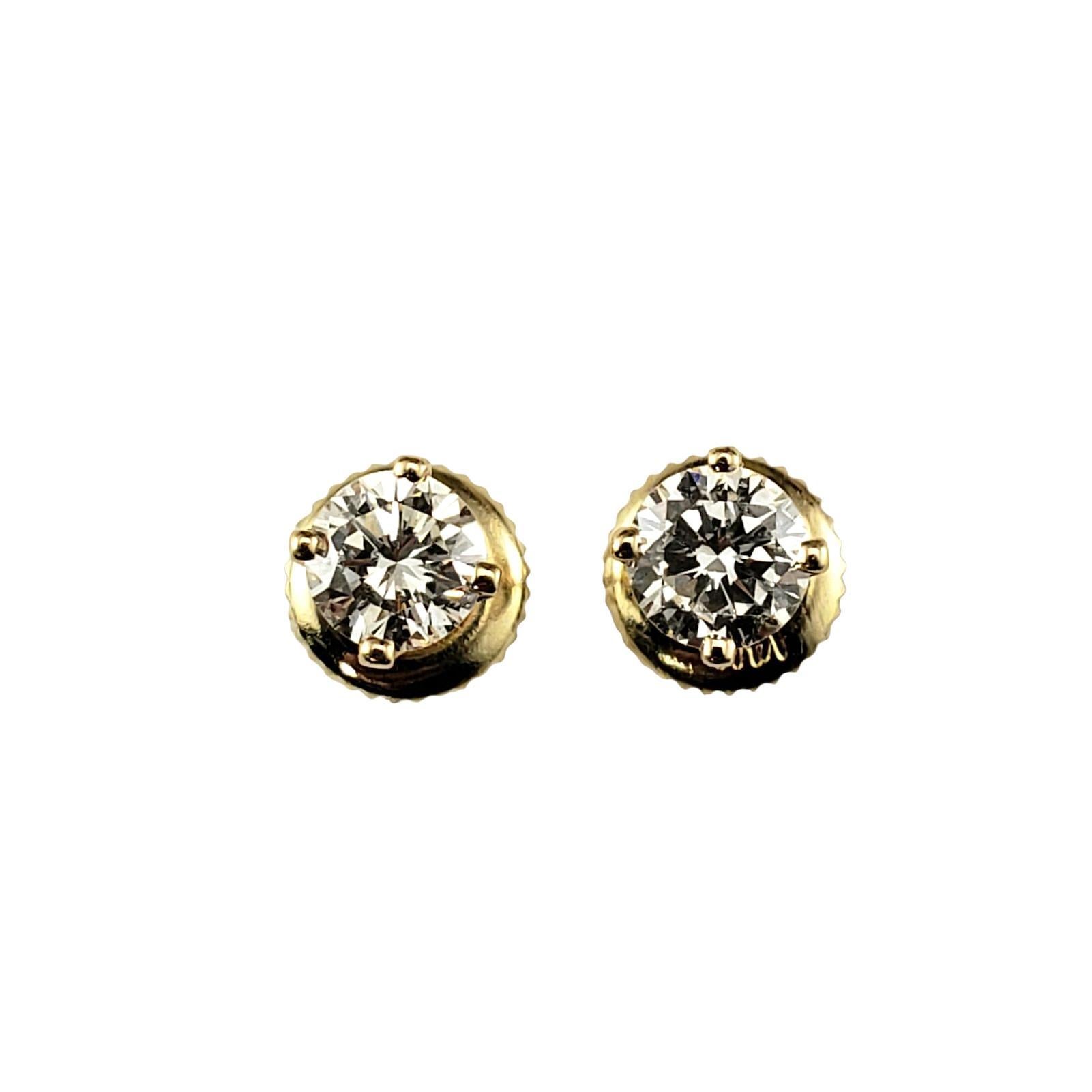 Orecchini con diamante in oro giallo 14K #23025