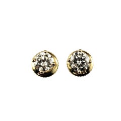 14K Yellow Gold Diamond Stud Earrings #23025
