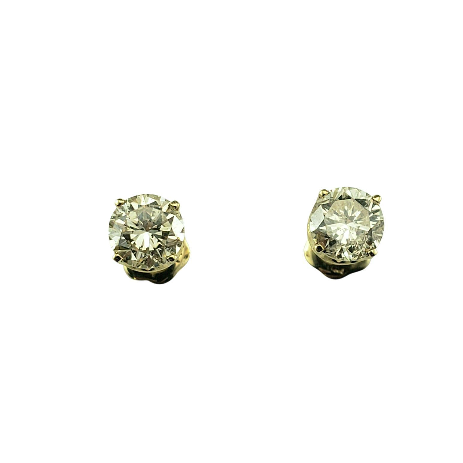 Boucles d'oreilles en or jaune 14K avec diamants #23450