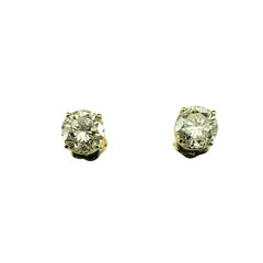 Boucles d'oreilles en or jaune 14K avec diamants #23450