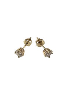 14K Yellow Gold Diamond Stud Earrings #23489