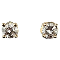 14K Yellow Gold Diamond Stud Earrings #23489