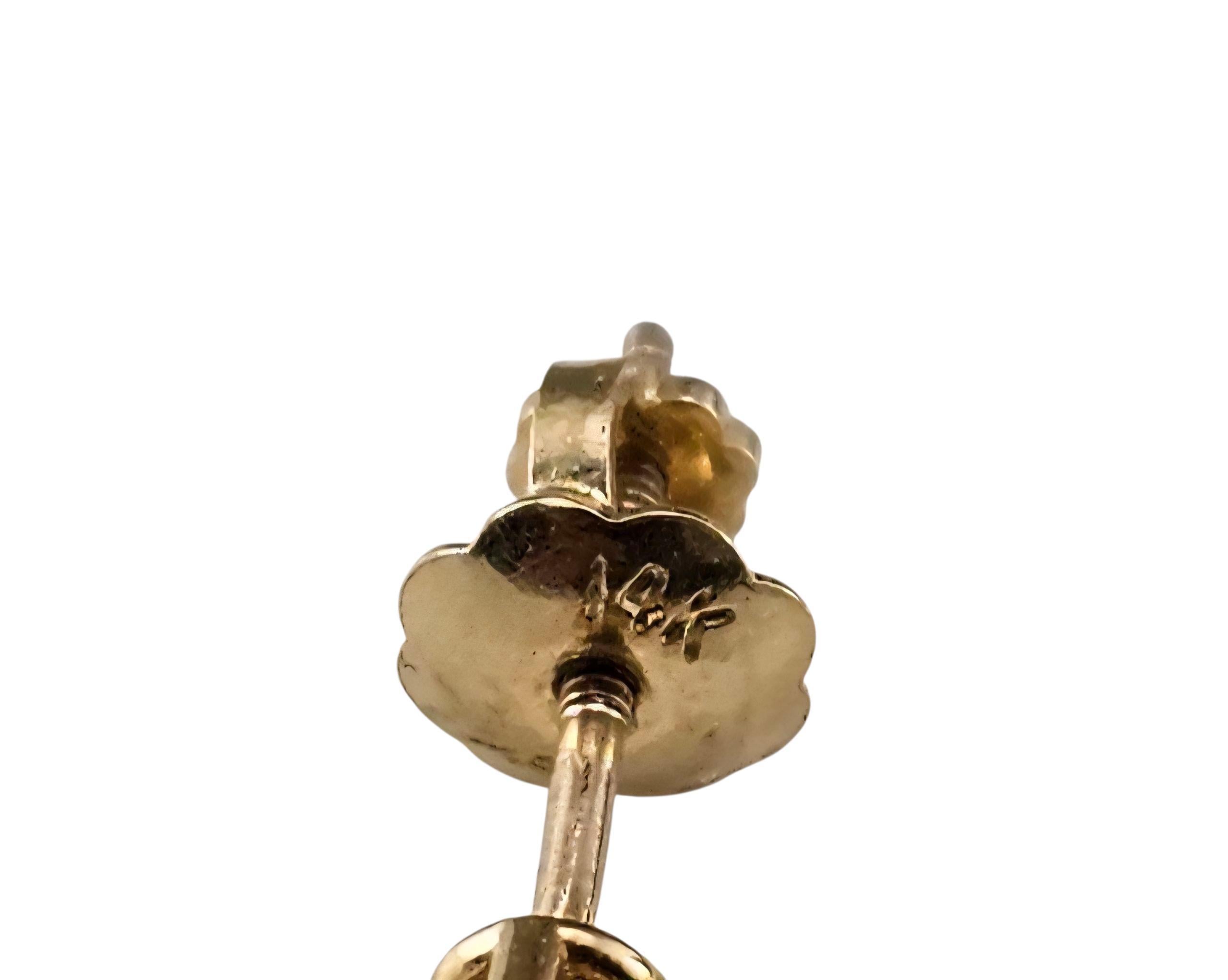 Boucles d'oreilles en or jaune 14K avec diamants #23521 Bon état - En vente à Washington Depot, CT