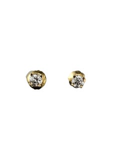 Orecchini con diamante in oro giallo 14K #23521