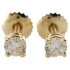 14K Yellow Gold Diamond Stud Earrings #23717