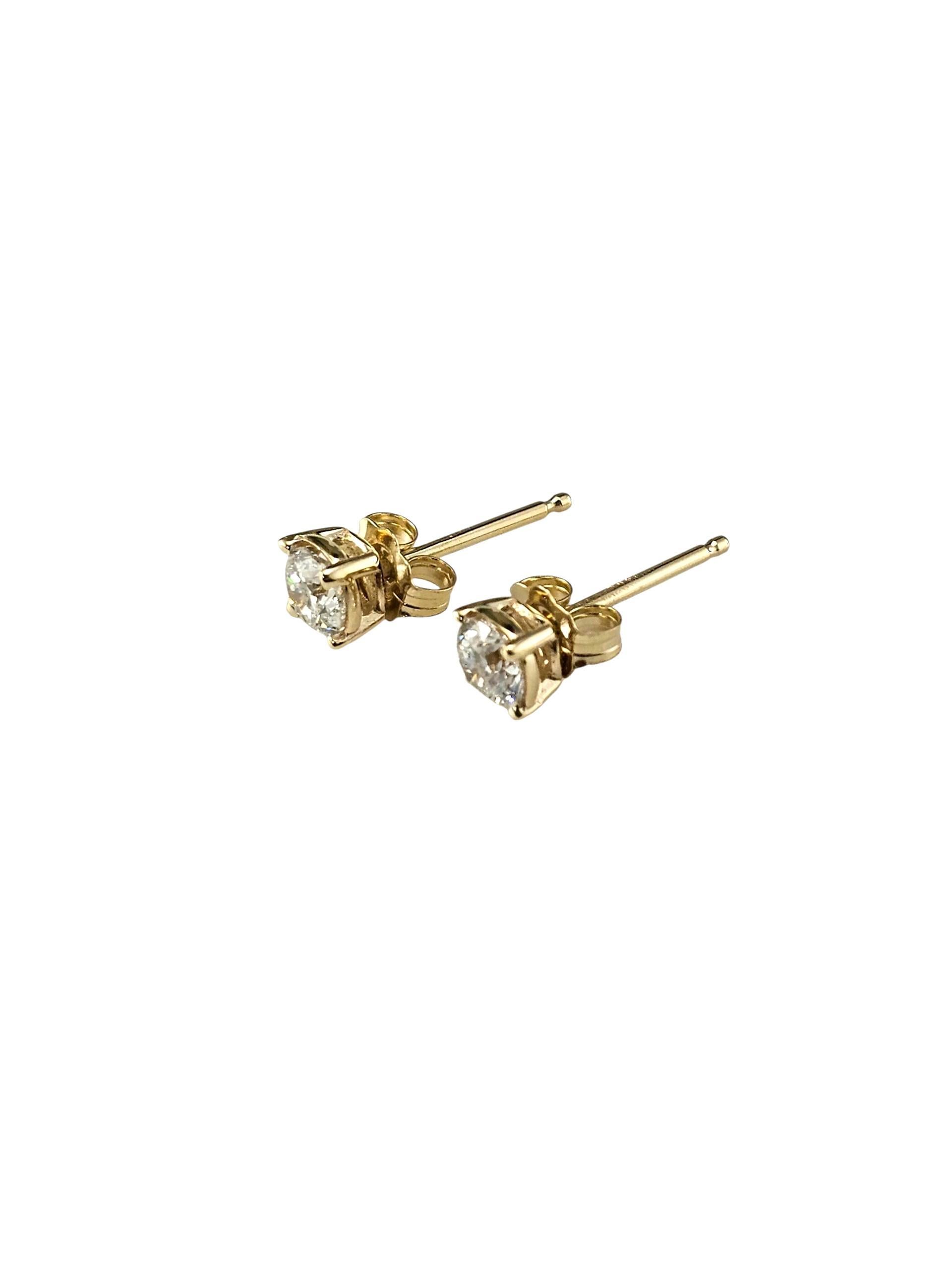 Contemporain Boucles d'oreilles en or jaune 14K avec diamants #23846 en vente