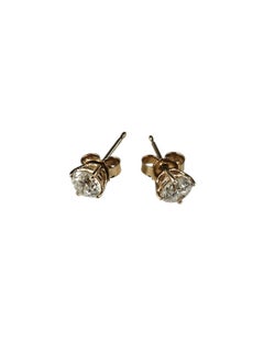 Ohrstecker aus 14-karätigem Gelbgold mit Diamanten #25573